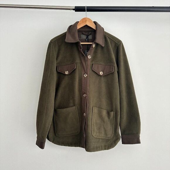NWT Blank NYC olive green fleece shirt shacket - Picture 7 of 9